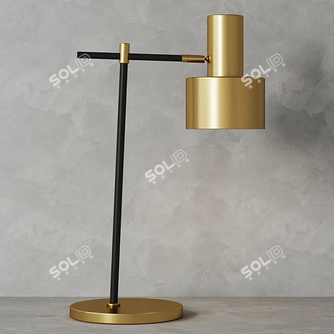 Elegant Brass Table Lamp 3D model image 11