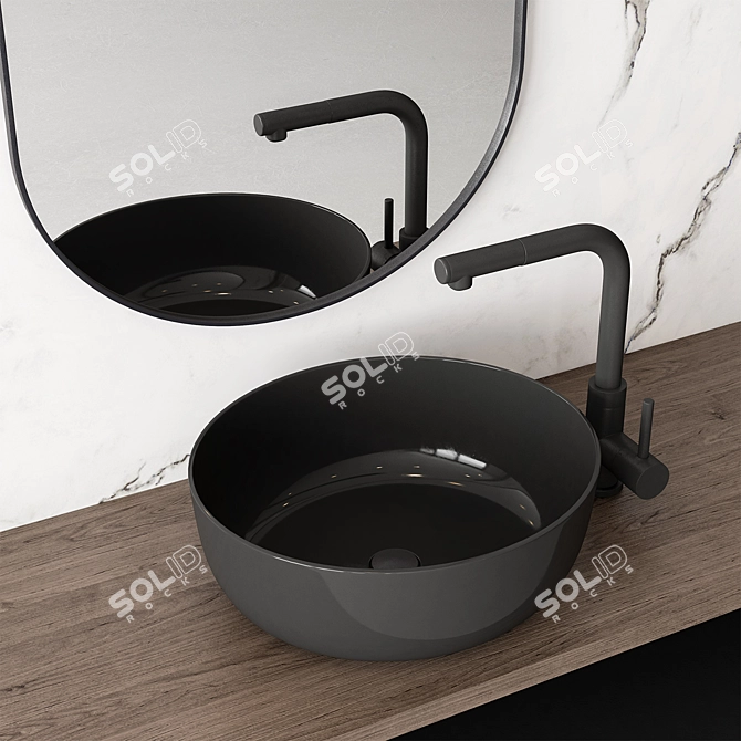 Stone Wall Bathroom Set 48 3D model image 2