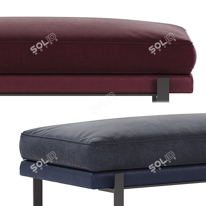 Sleek Truss Daybed in Oak 3D model image 3