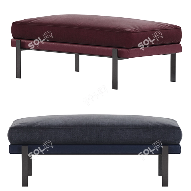 Sleek Truss Daybed in Oak 3D model image 4