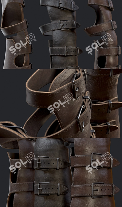 Hand Support Leather Brace 3D model image 2