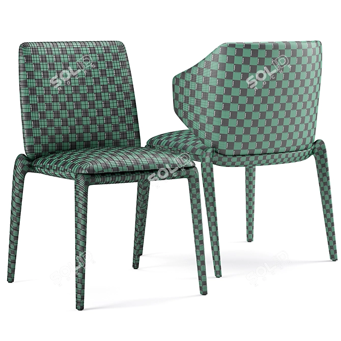 Potocco HIRU Fabric Chair Deluxe 3D model image 6