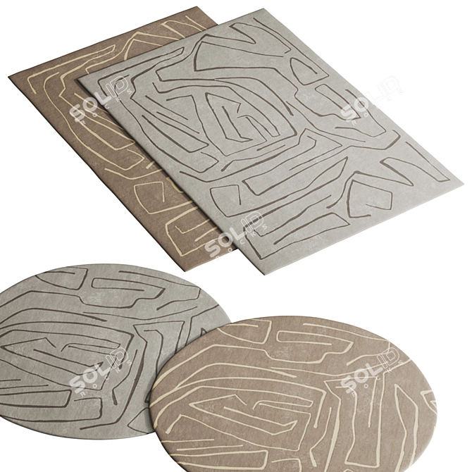 Luxury Rug Set by Corner Design 3D model image 4