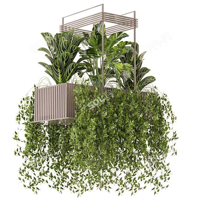 Metal Box Set 568 Plants 3D model image 1