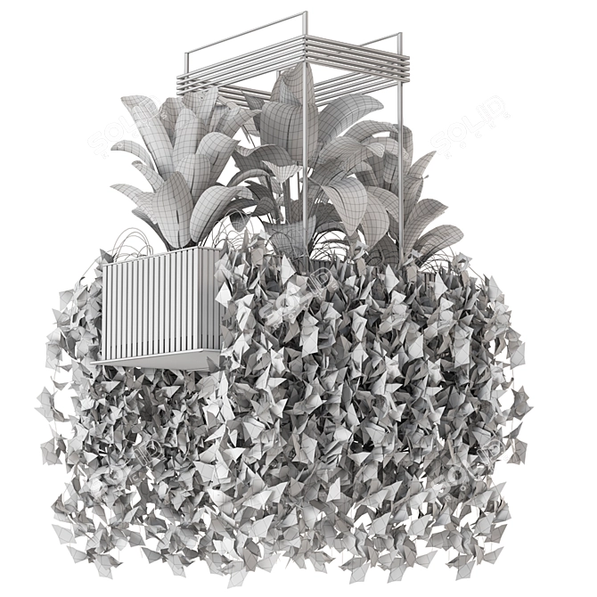 Metal Box Set 568 Plants 3D model image 4