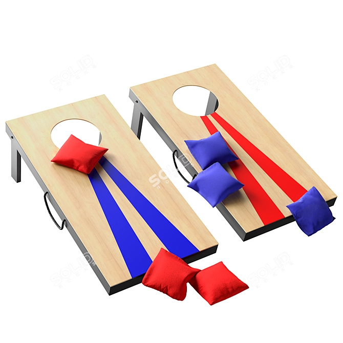 Premium Portable Cornhole Game Set 3D model image 5