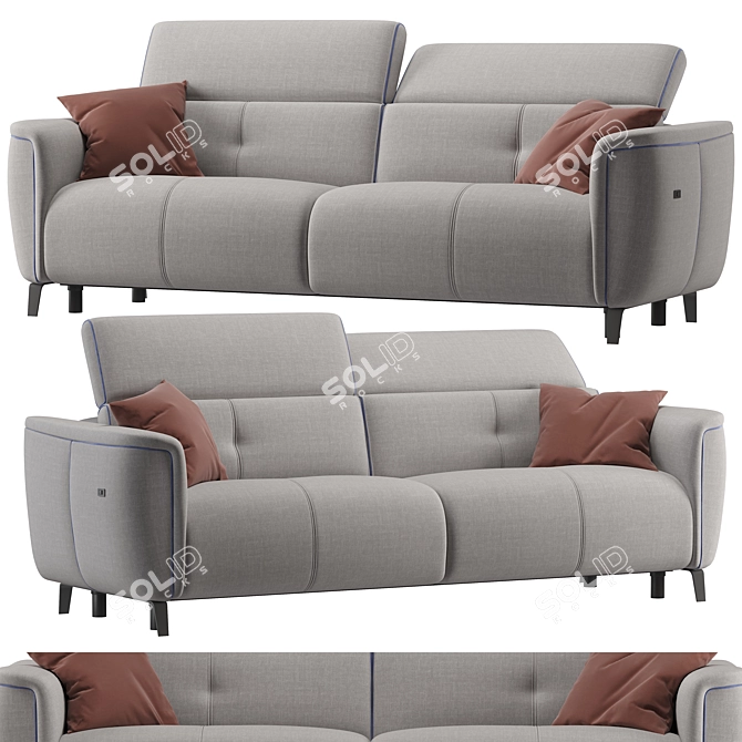 Modena 2014 Sofa: Elegant Comfort 3D model image 1