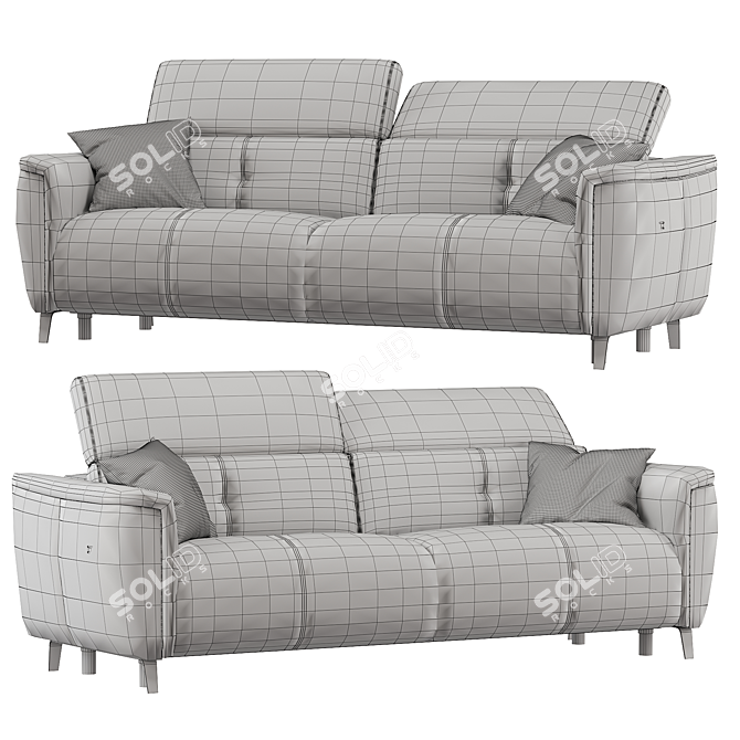 Modena 2014 Sofa: Elegant Comfort 3D model image 3