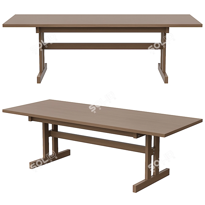 Modern Dining Table Model Set 3D model image 1