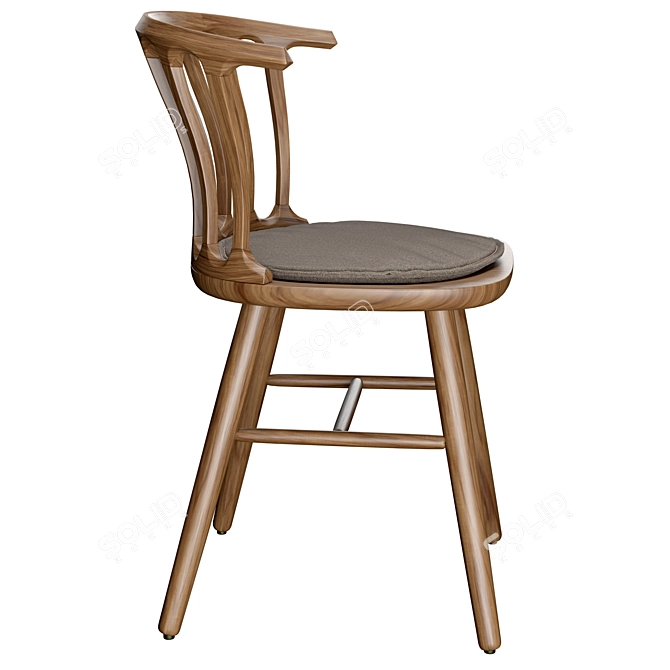 Venetian Elegance Oak Chair 3D model image 3