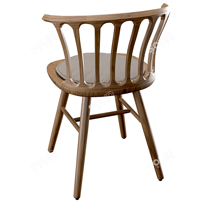 Venetian Elegance Oak Chair 3D model image 5