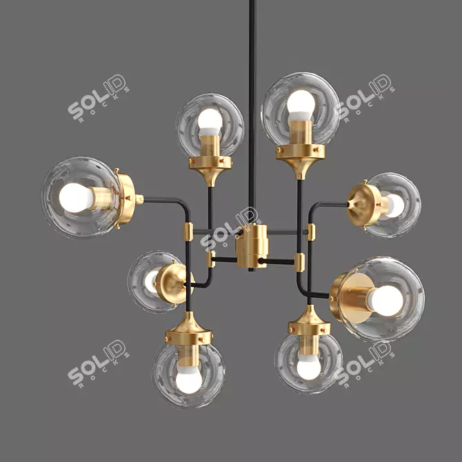 Modern Loft House Pendant Chandelier 3D model image 2