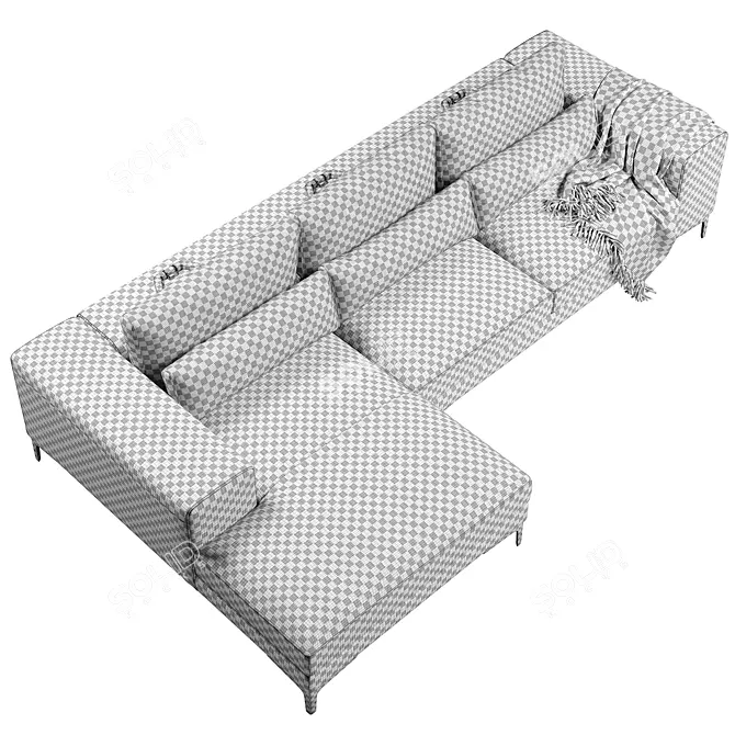 Modern Camille Corner Sofa FENDA 3D model image 5