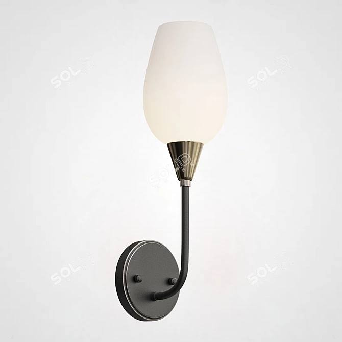 Viola Milk Wall Sconce 3D model image 2