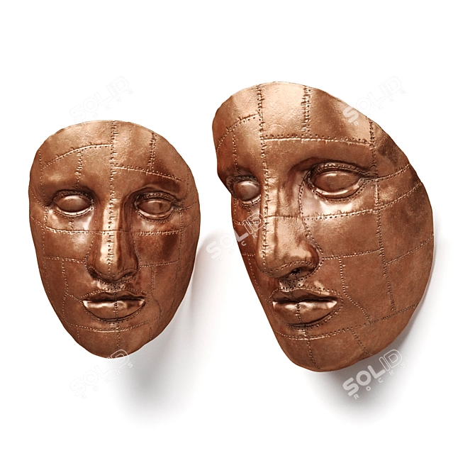 Copper Sculpture for Modern Home 3D model image 1