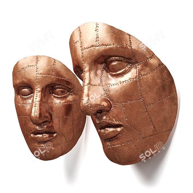 Copper Sculpture for Modern Home 3D model image 4