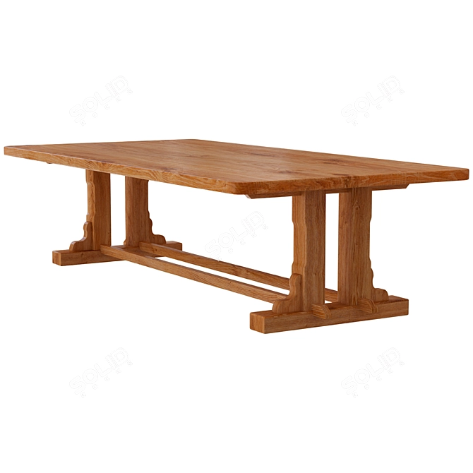 Solid Wood Loft Dining Table 3D model image 1