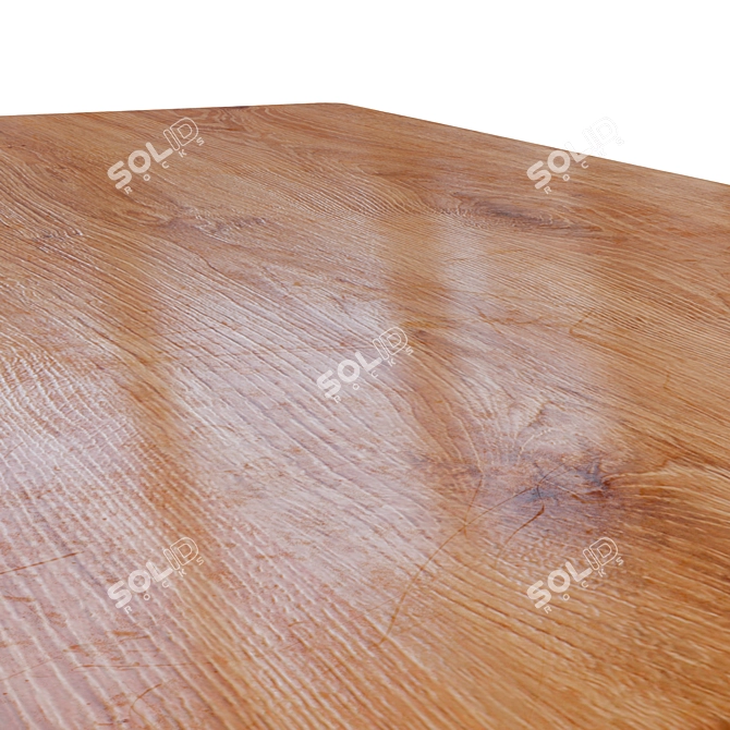 Solid Wood Loft Dining Table 3D model image 3