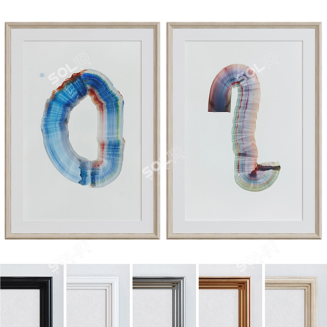 Modern Abstract Picture Frame Set 3D model image 1