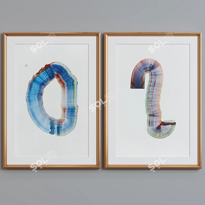 Modern Abstract Picture Frame Set 3D model image 2