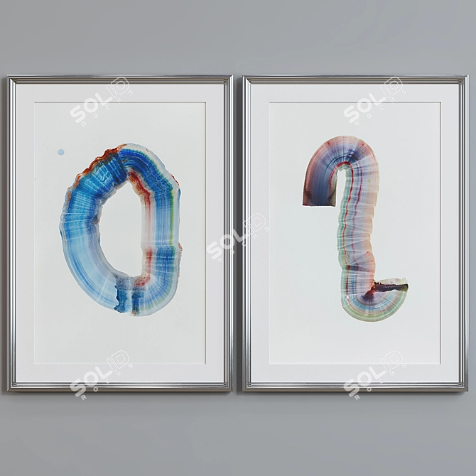 Modern Abstract Picture Frame Set 3D model image 3