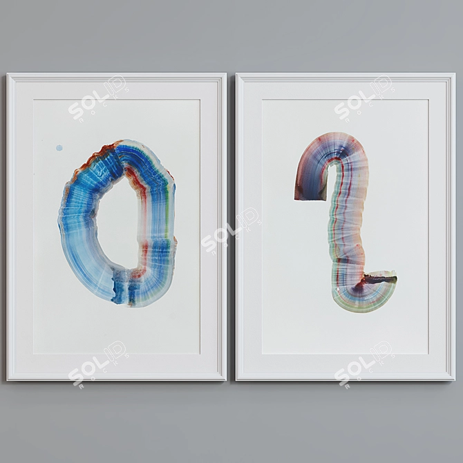 Modern Abstract Picture Frame Set 3D model image 4