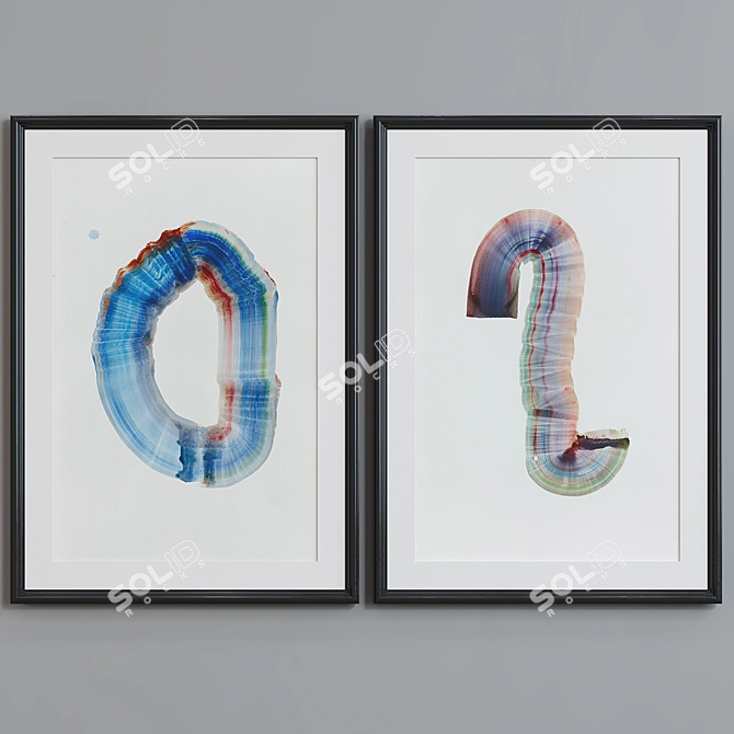 Modern Abstract Picture Frame Set 3D model image 5