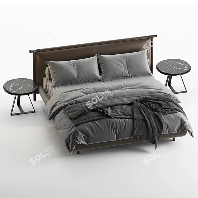 Italian Luxury Bed Nathan 3D model image 4