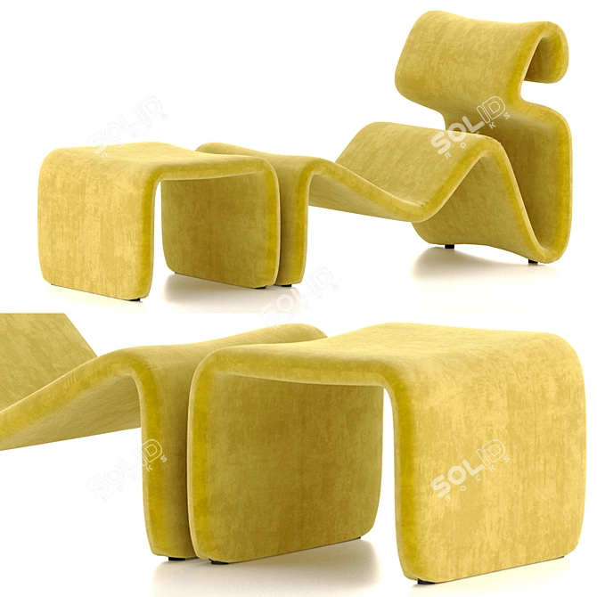 Etcetera Lounge Set with Footstool 3D model image 2