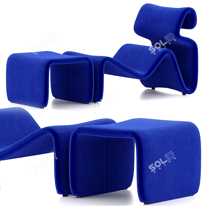 Etcetera Lounge Set with Footstool 3D model image 3