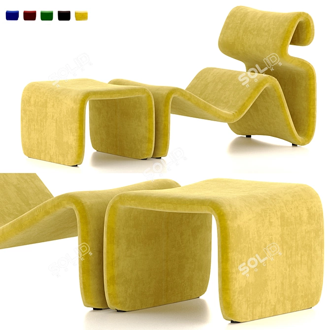Etcetera Lounge Set with Footstool 3D model image 8