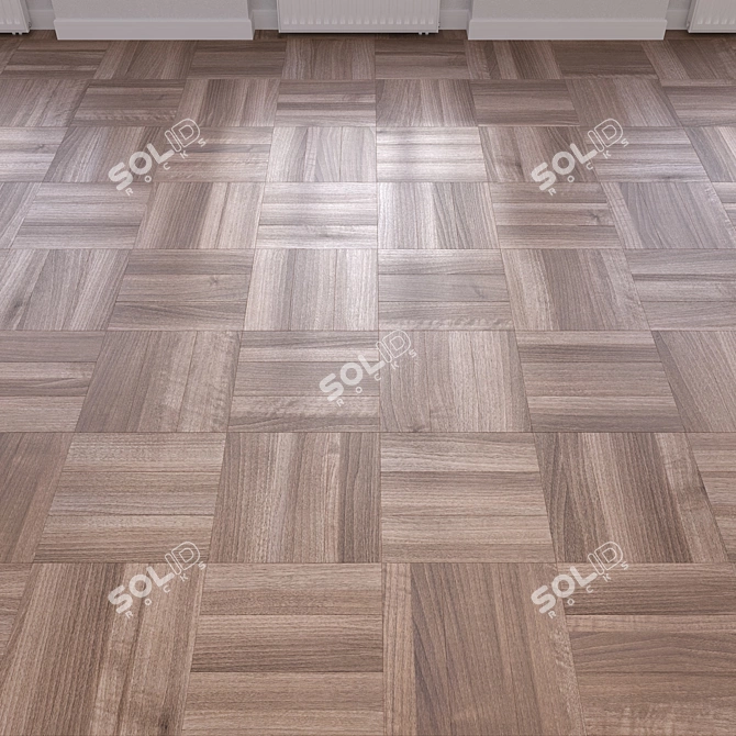 Wooden Floor 3D Model Kit 3D model image 3