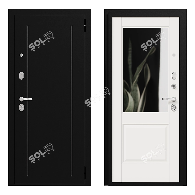 Metal Entrance Door Bravo 13 3D model image 1