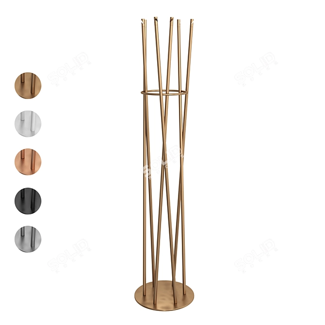 Elegant Metal Coat Stand Hula 3D model image 1