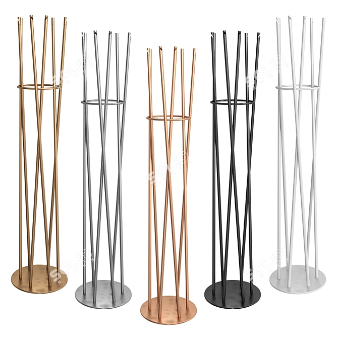 Elegant Metal Coat Stand Hula 3D model image 2