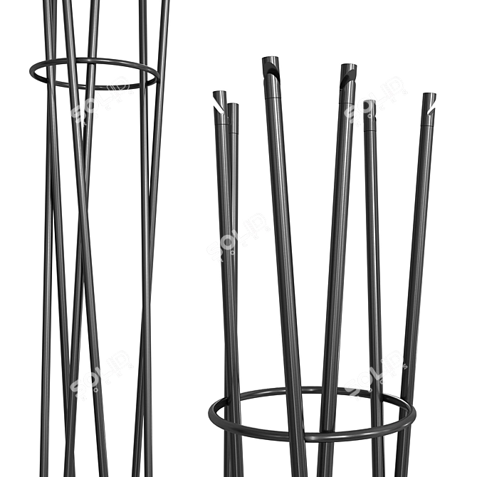 Elegant Metal Coat Stand Hula 3D model image 4