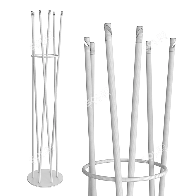 Elegant Metal Coat Stand Hula 3D model image 7