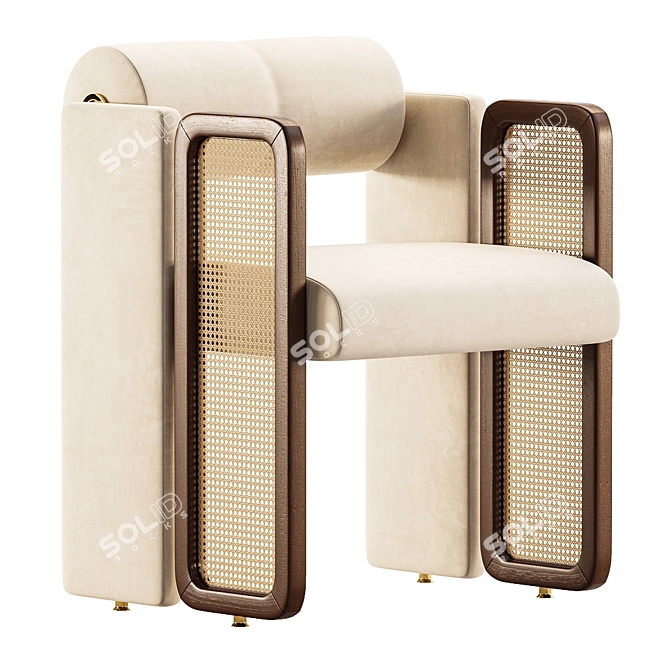 Modern Upholstered Dining Chair Set 3D model image 1