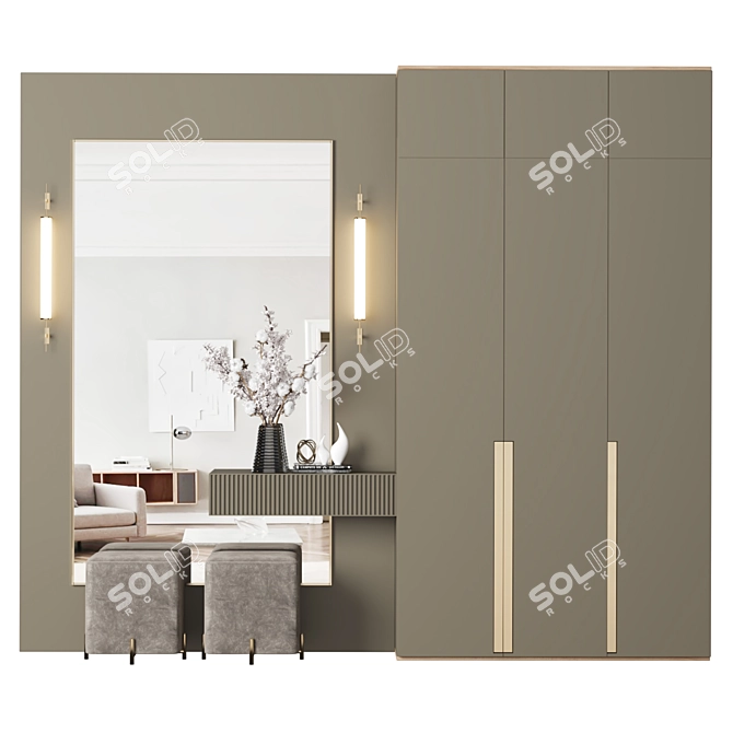 Modern Entryway Furniture Set 3D model image 1