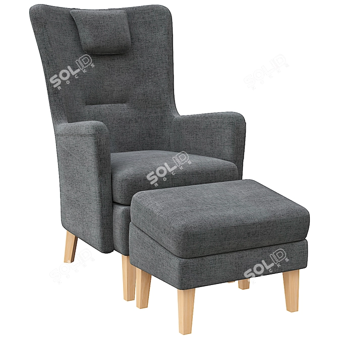 Ergonomic Omtänksam Armchair: Comfort & Style 3D model image 1