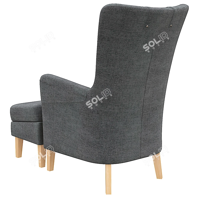 Ergonomic Omtänksam Armchair: Comfort & Style 3D model image 2