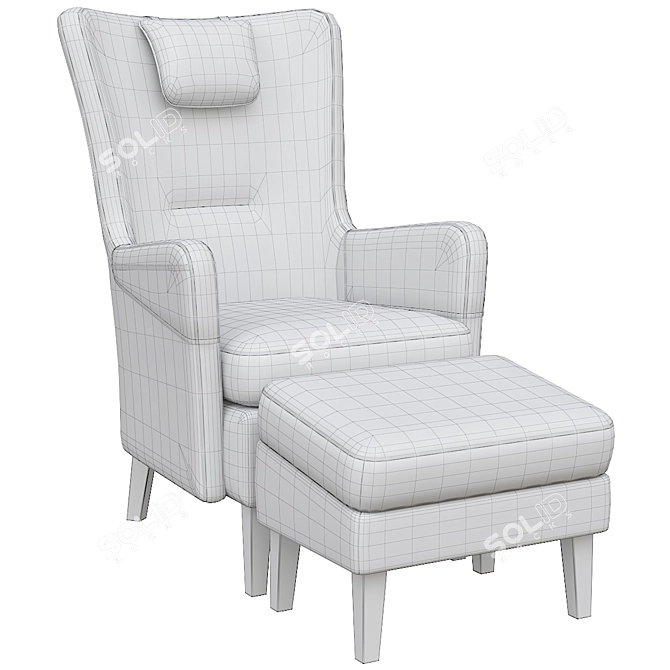 Ergonomic Omtänksam Armchair: Comfort & Style 3D model image 3