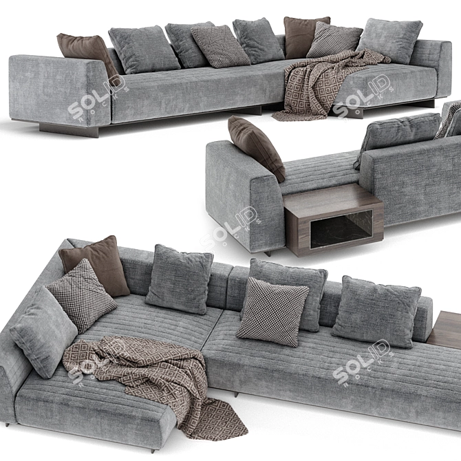 Contemporary Minotti Roger Sofa 12 3D model image 2