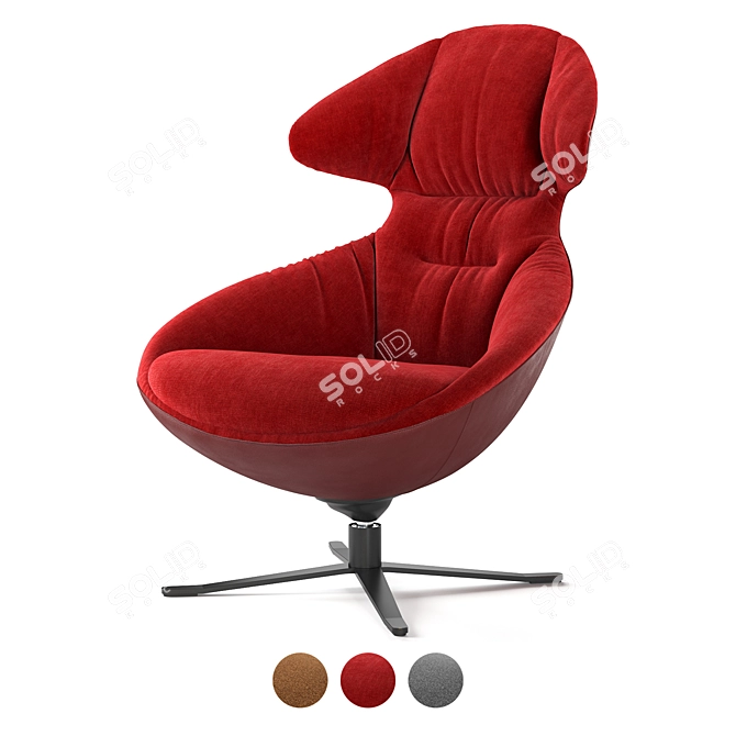 Ergonomic Italian Loft Soft Armchair 3D model image 1