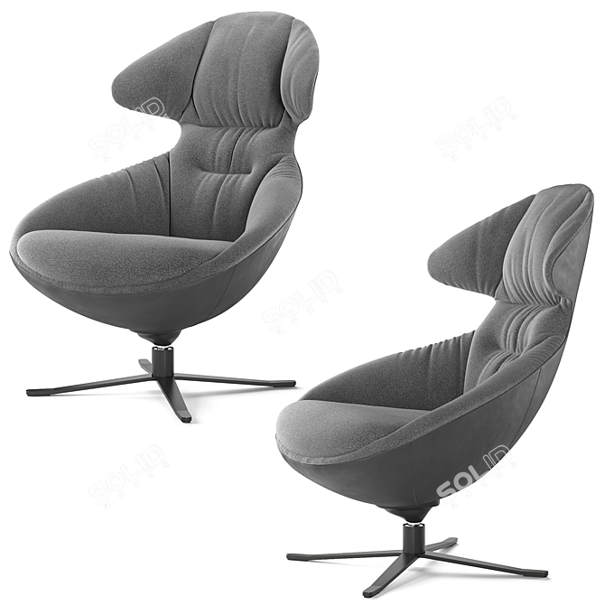 Ergonomic Italian Loft Soft Armchair 3D model image 3