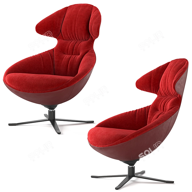 Ergonomic Italian Loft Soft Armchair 3D model image 5