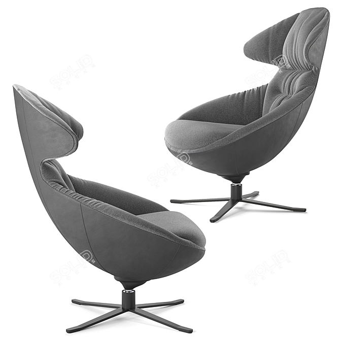 Ergonomic Italian Loft Soft Armchair 3D model image 6