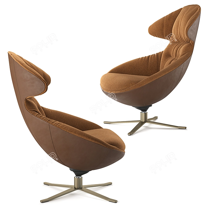 Ergonomic Italian Loft Soft Armchair 3D model image 7