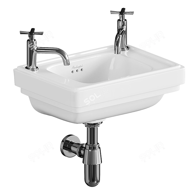 Burlington Riviera 2TH Washbasin 3D model image 1