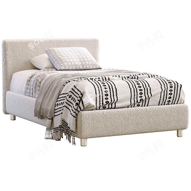 Elegant Modern Bed Design 3D 3D model image 3